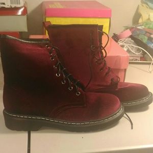 Red Velvet Boots New